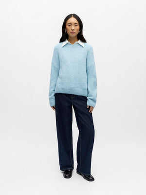 OBJSAGGIA LS LO PULLOVER - Winter Sky Melange