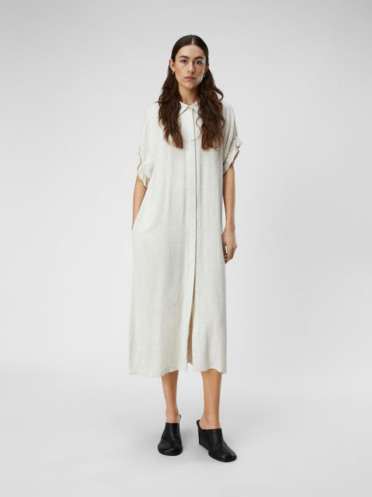 OBJSANNE TIANA S/S DRESS - Sandshell