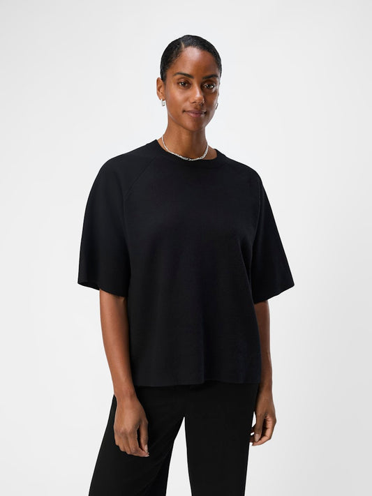 OBJREYNARD 2/4 KNIT PULLOVER - Black