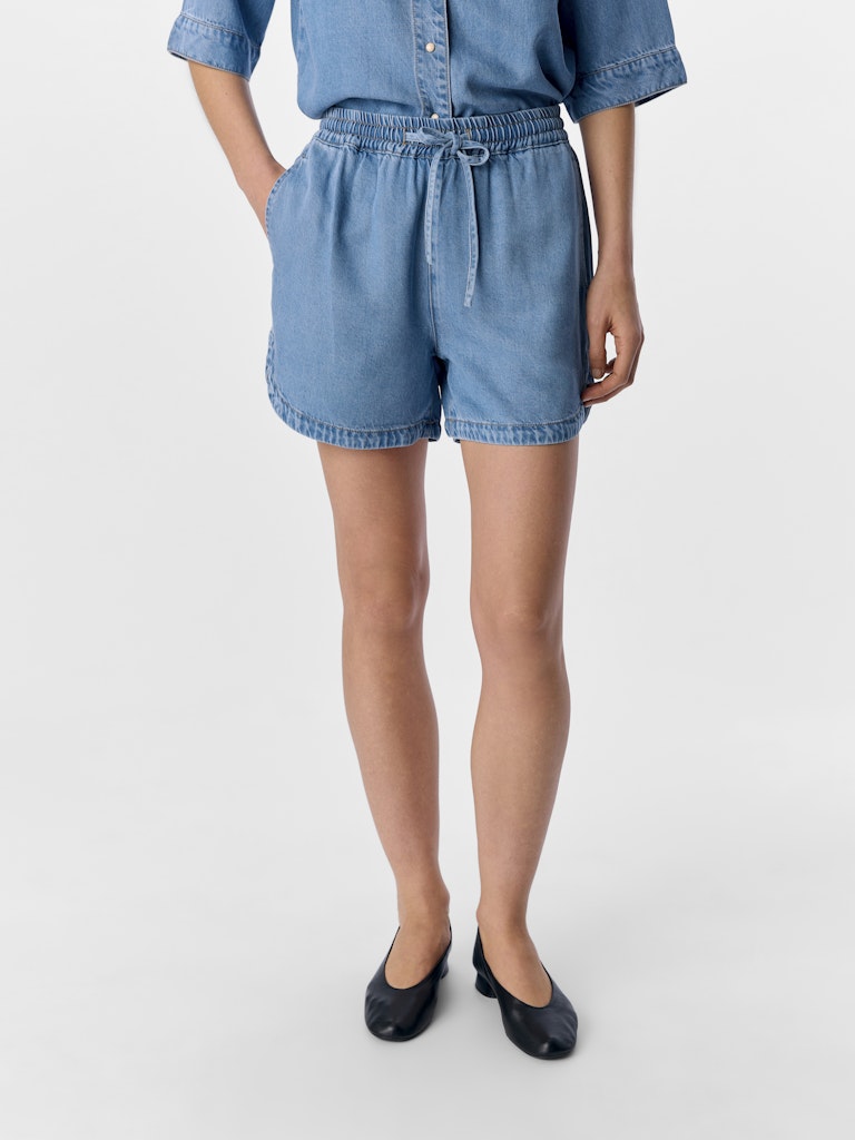 OBJFRAME RE MW SHORTS - Light Blue Denim
