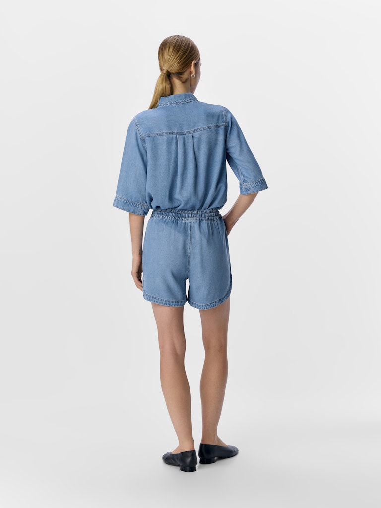 OBJFRAME RE MW SHORTS - Light Blue Denim
