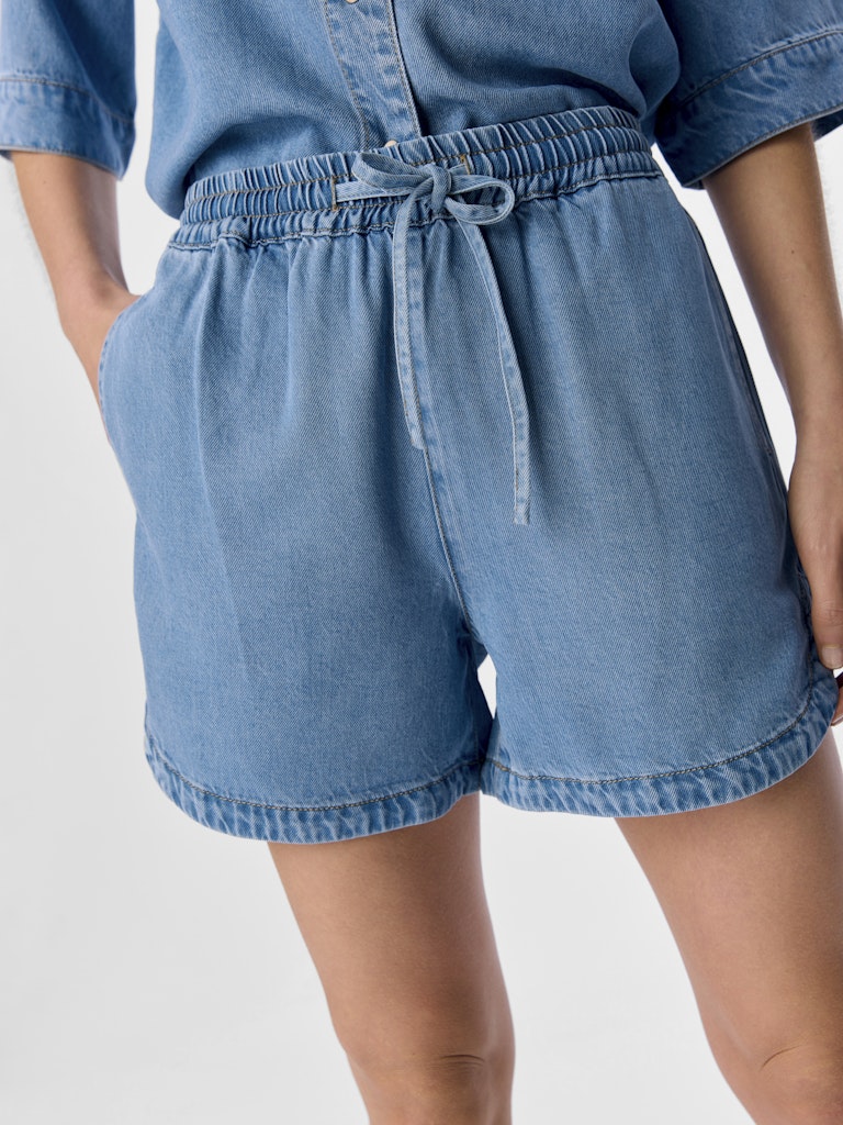 OBJFRAME RE MW SHORTS - Light Blue Denim