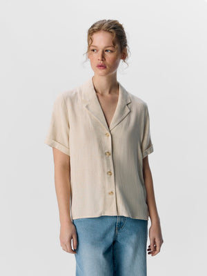 OBJSANNE S/S RE SHIRT - Sandshell