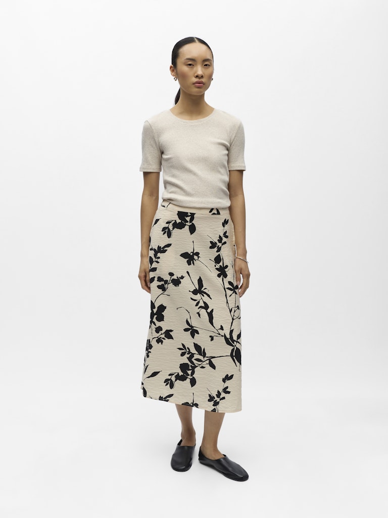 OBJJACIRA MW SKIRT - Sandshell/Black Flower