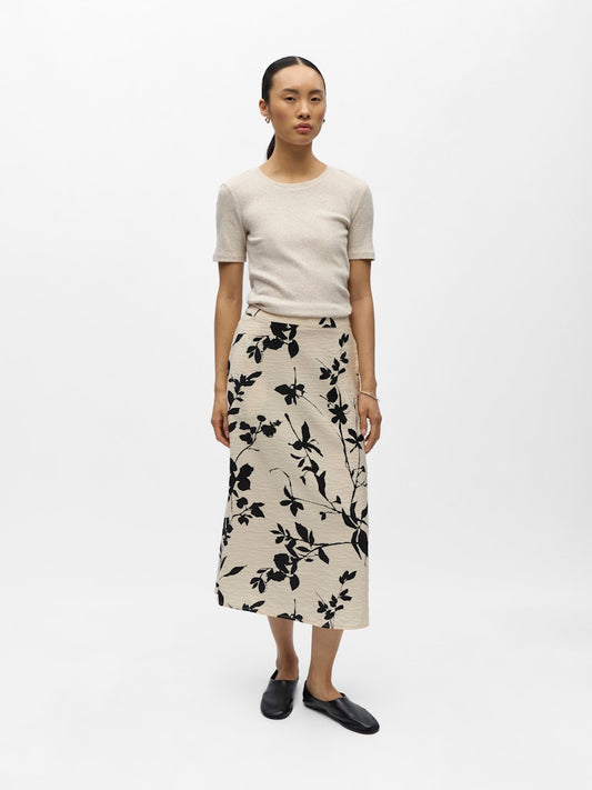 OBJJACIRA MW SKIRT - Sandshell/Black Flower