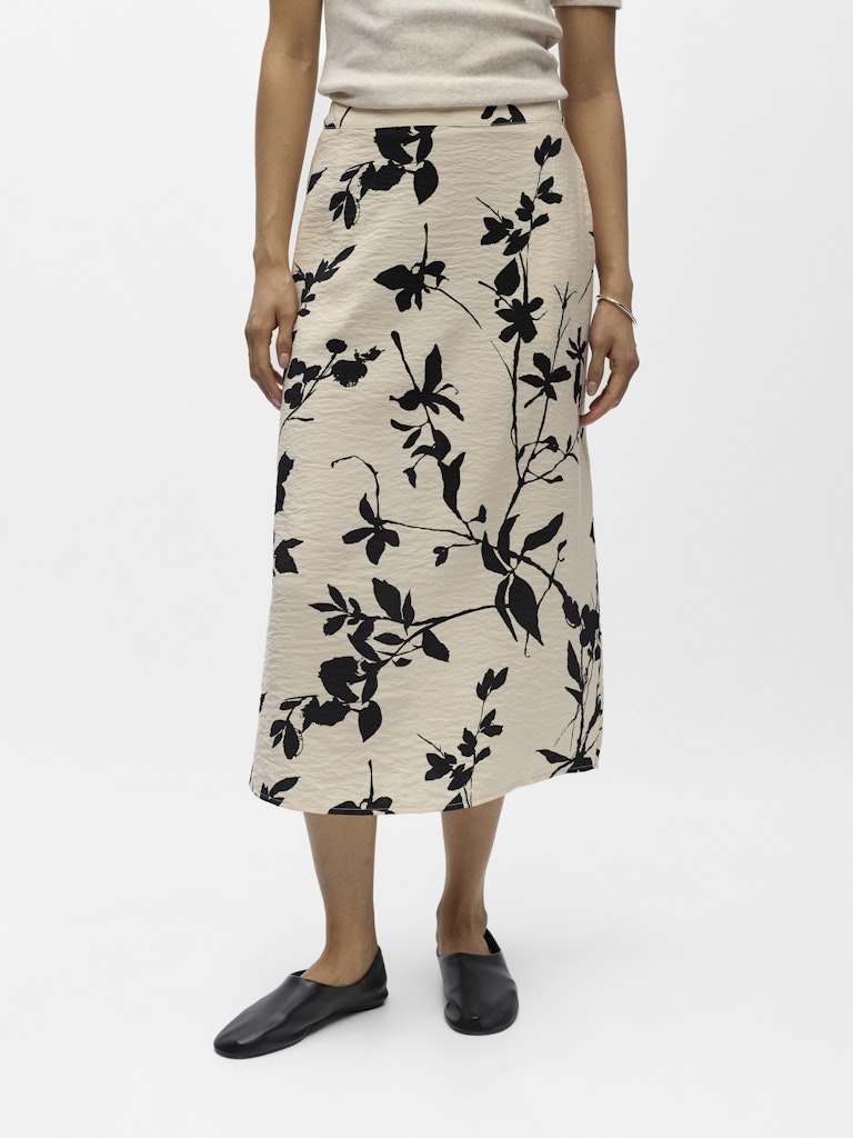 OBJJACIRA MW SKIRT - Sandshell/Black Flower