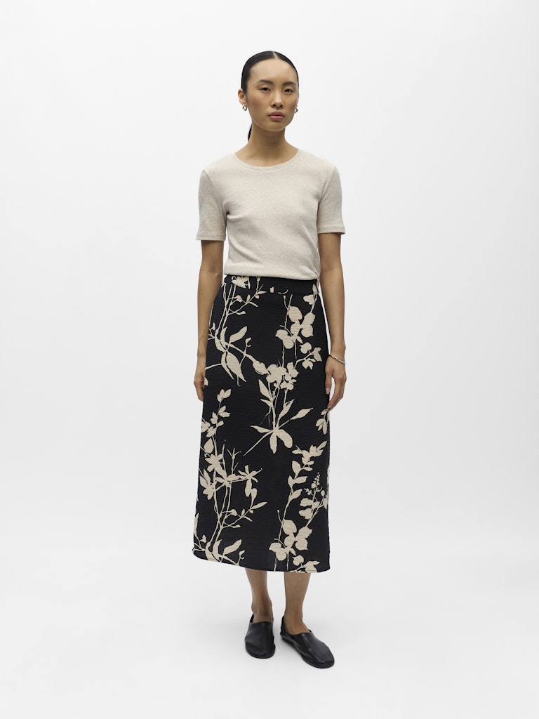OBJJACIRA MW SKIRT - Black/Sandshell Flower