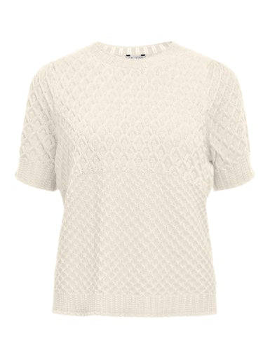 OBJNOA S/S RE KNIT PULLOVER - Birch