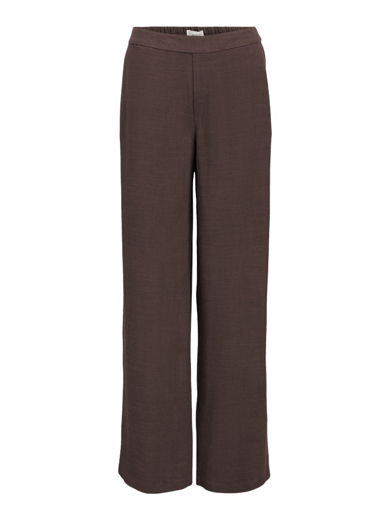 OBJSANNE ALINE WIDE PANT - Seal Brown
