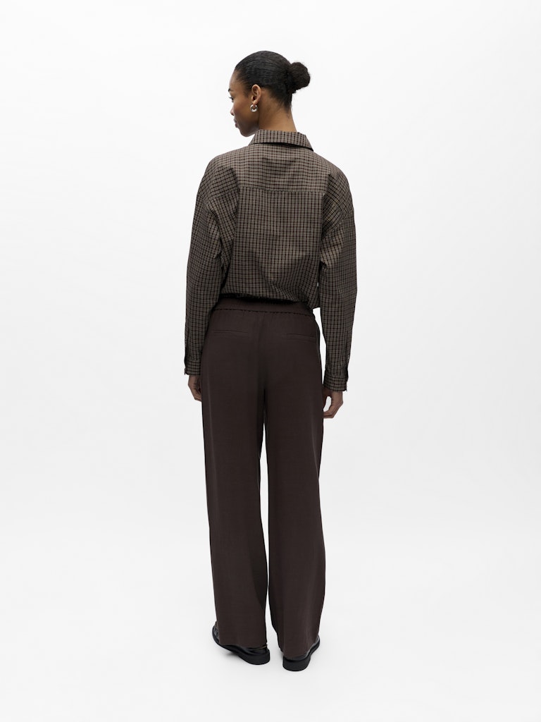 OBJSANNE ALINE WIDE PANT - Seal Brown