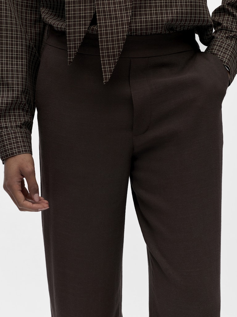OBJSANNE ALINE WIDE PANT - Seal Brown