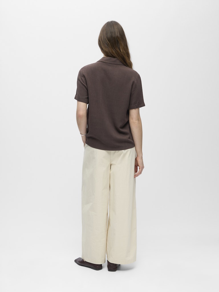 OBJSANNE S/S RE SHIRT - Seal Brown