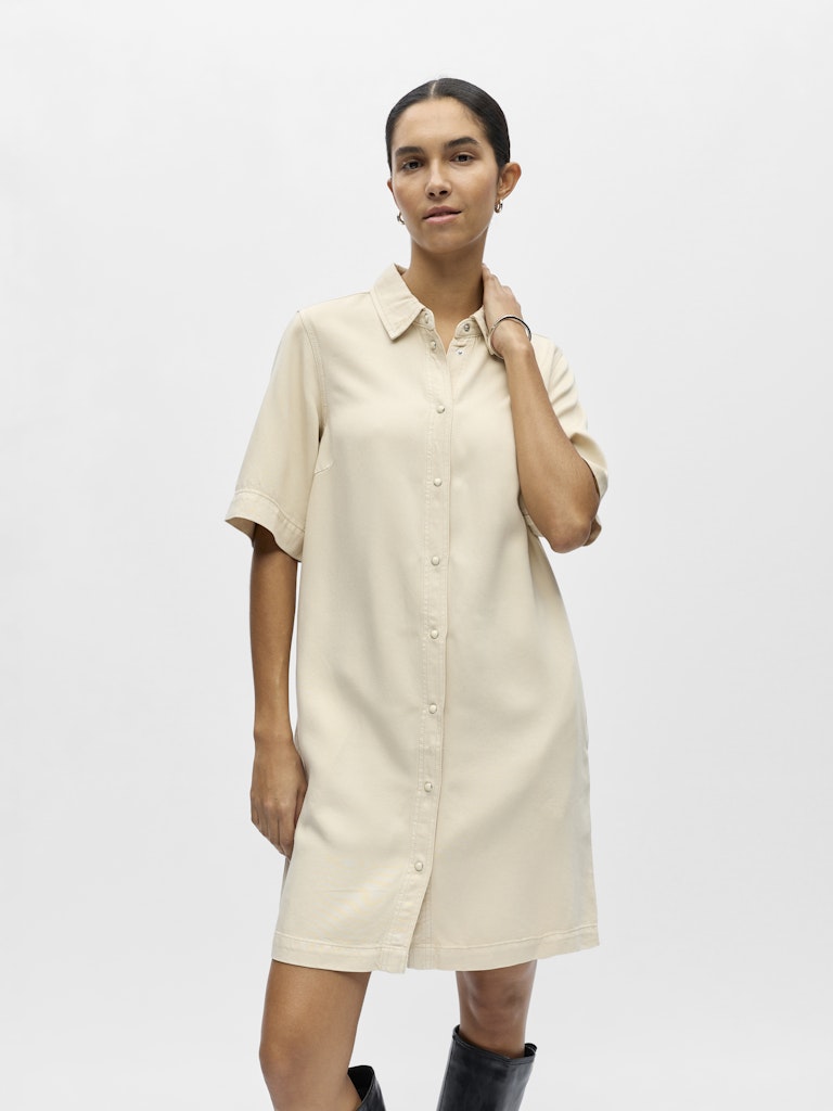 OBJFRAME 2/4 RE DENIM DRESS - Birch