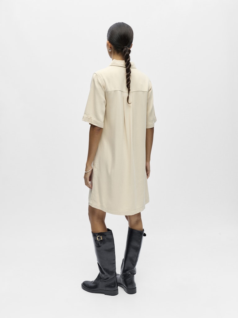 OBJFRAME 2/4 RE DENIM DRESS - Birch
