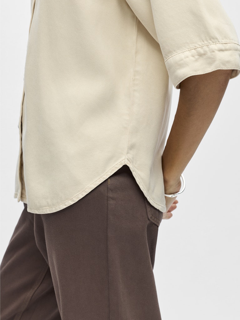 OBJFRAME 2/4 RE DENIM TOP - Birch