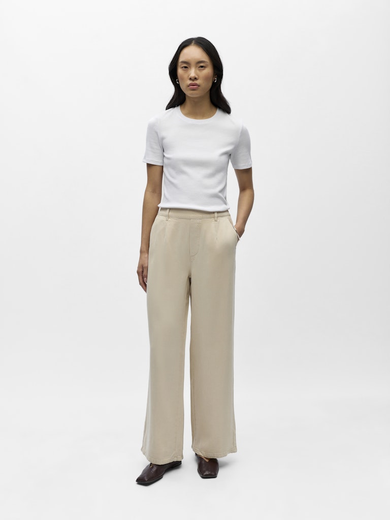OBJFRAME LISA WIDE MW PANT - Birch