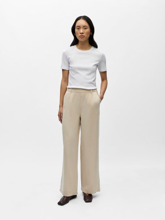 OBJFRAME LISA WIDE MW PANT - Birch
