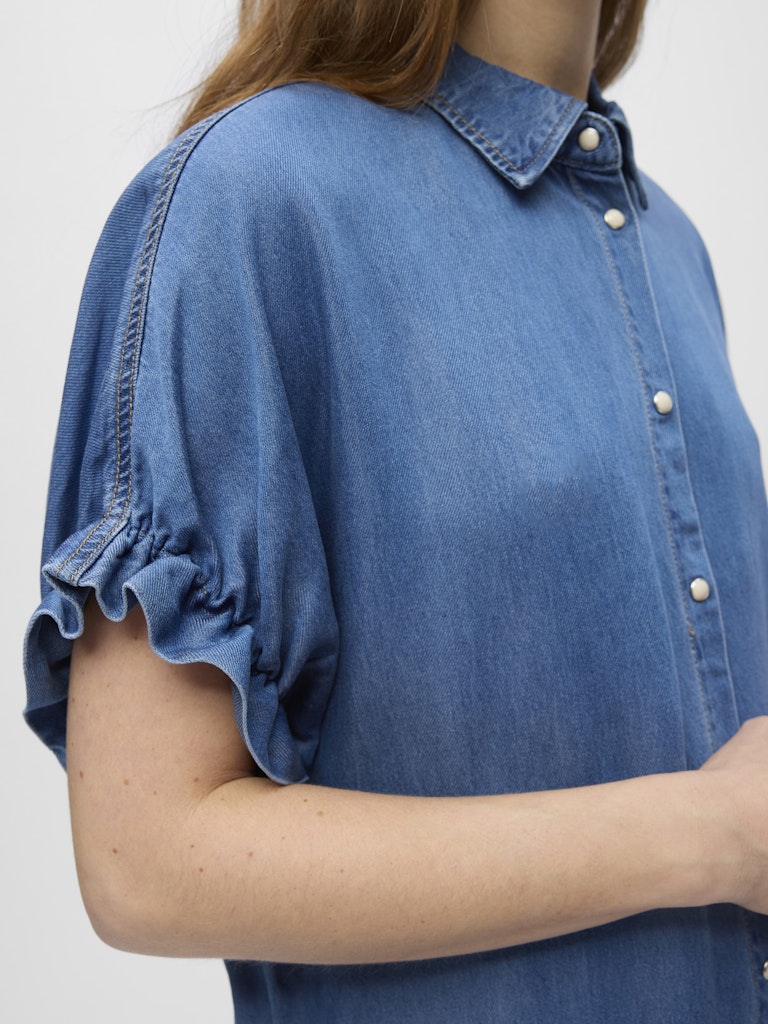 OBJFRAME TIANA 2/4 LO DENIM DRESS - Medium Blue Denim