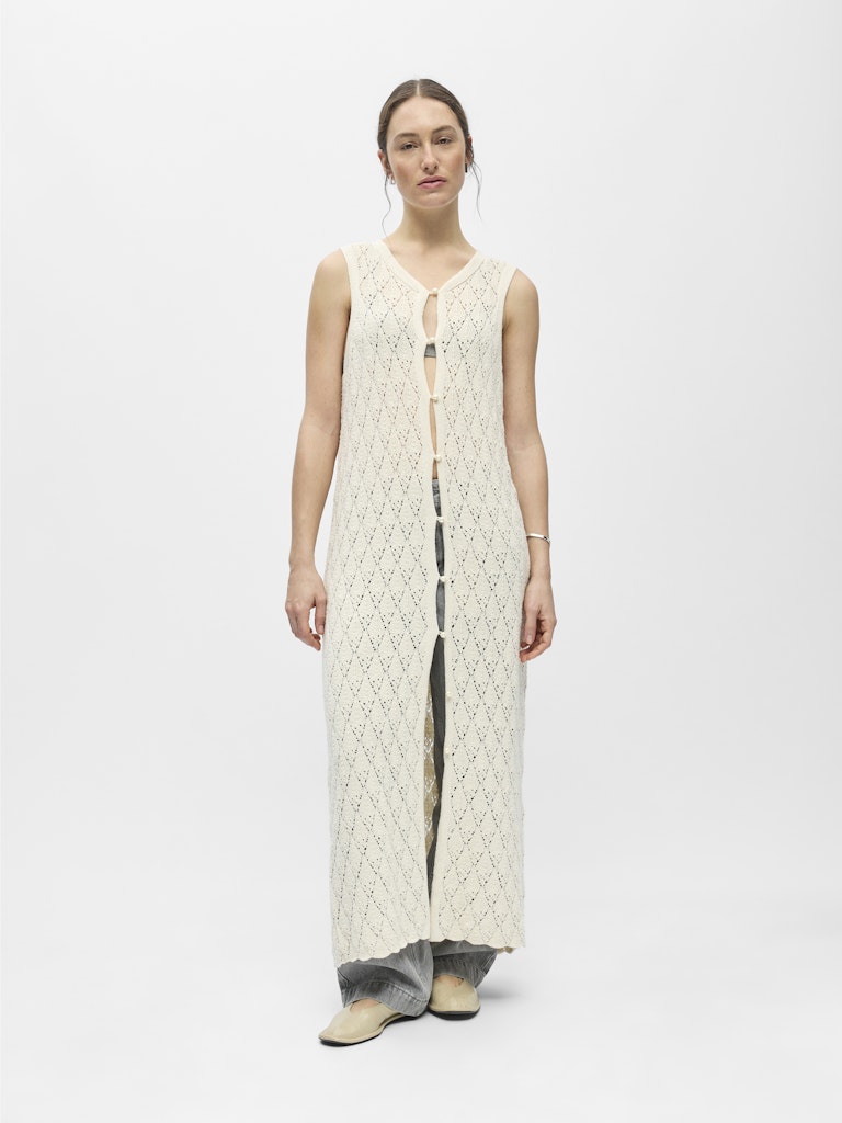 OBJKITTY S/L RE KNIT DRESS - Birch