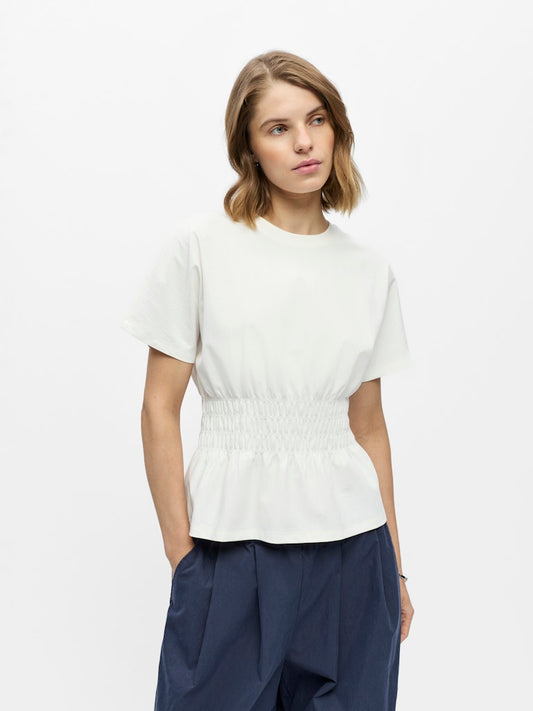 OBJSUNA SS SCULPTURE TOP - Bright White