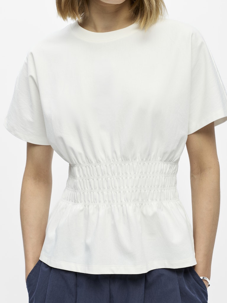 OBJSUNA SS SCULPTURE TOP - Bright White