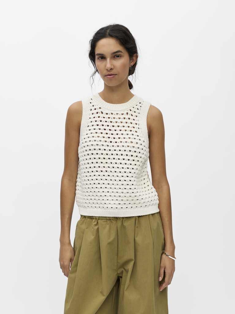 OBJDUNJA LO S/L KNIT TOP - White