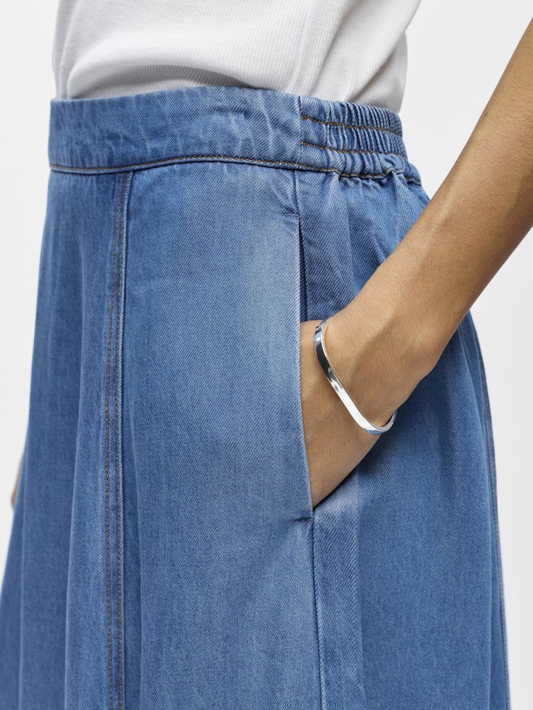 OBJFRAME MW DENIM SKIRT - Light Blue Denim