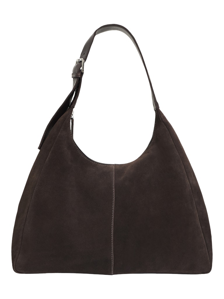 OBJLOUI SUEDE SHOULDER BAG - Seal Brown