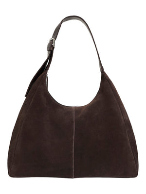 OBJLOUI SUEDE SHOULDER BAG - Seal Brown