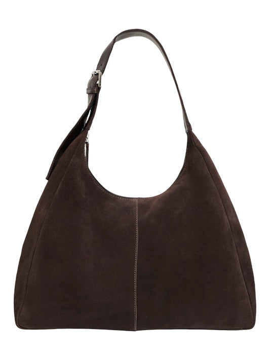 OBJLOUI SUEDE SHOULDER BAG - Seal Brown