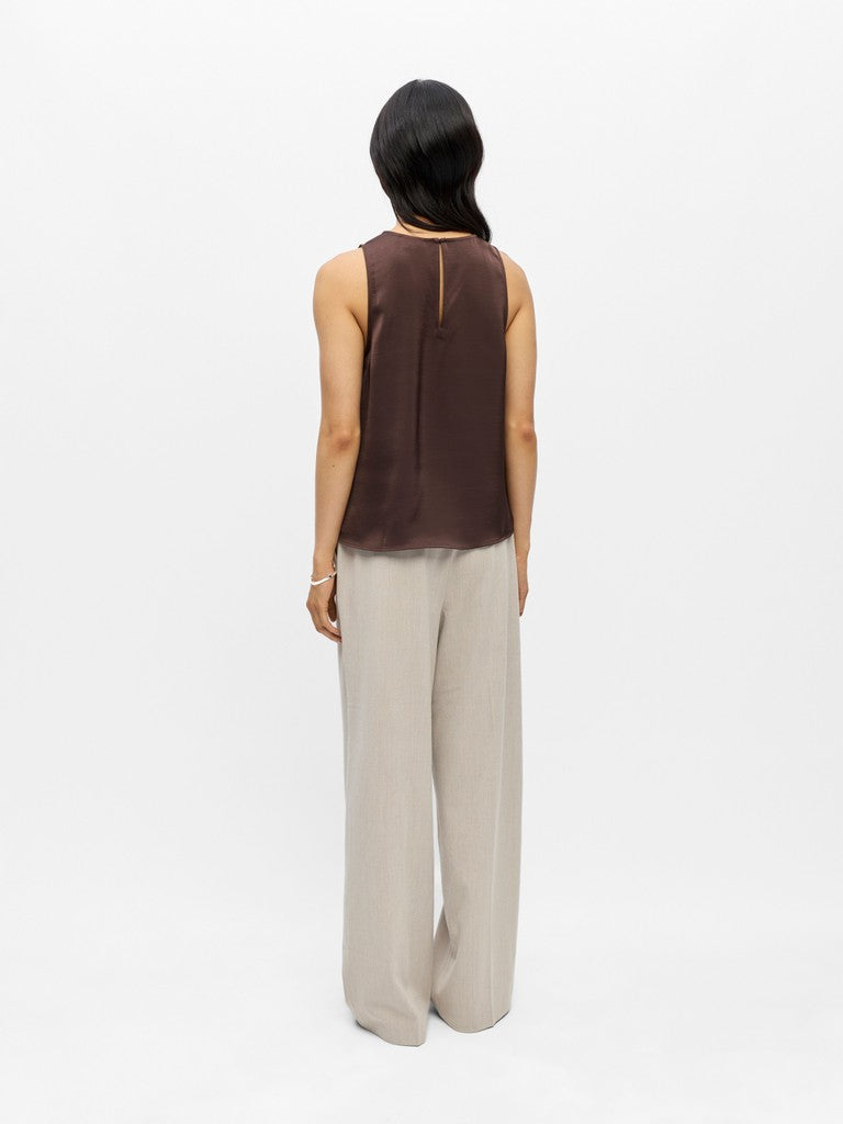 OBJCHILLI LO TANK TOP - Seal Brown