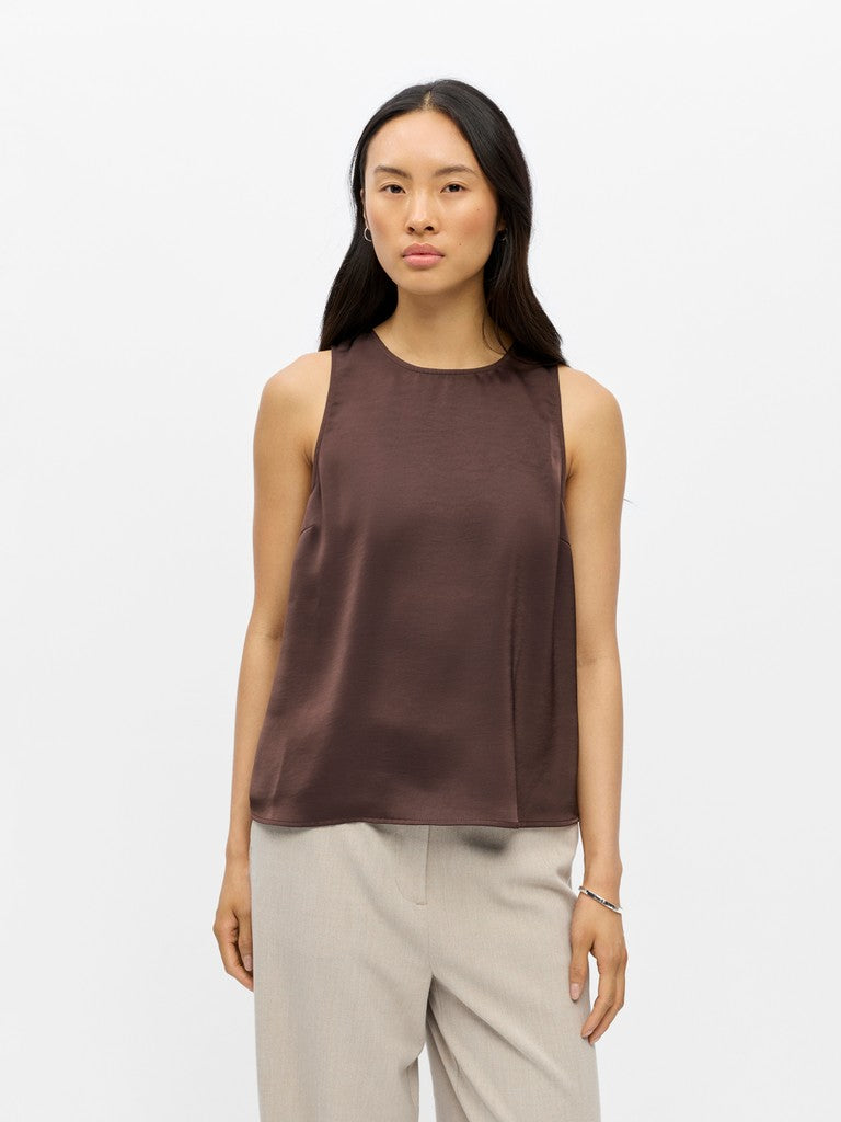OBJCHILLI LO TANK TOP - Seal Brown