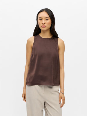 OBJCHILLI LO TANK TOP - Seal Brown