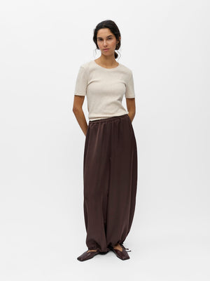 OBJCHILLI SUPER WIDE PANTS - Seal Brown
