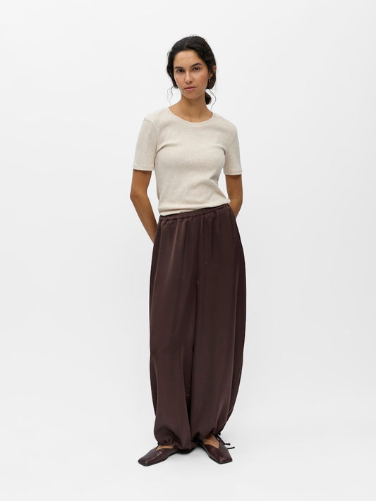 OBJCHILLI SUPER WIDE PANTS - Seal Brown