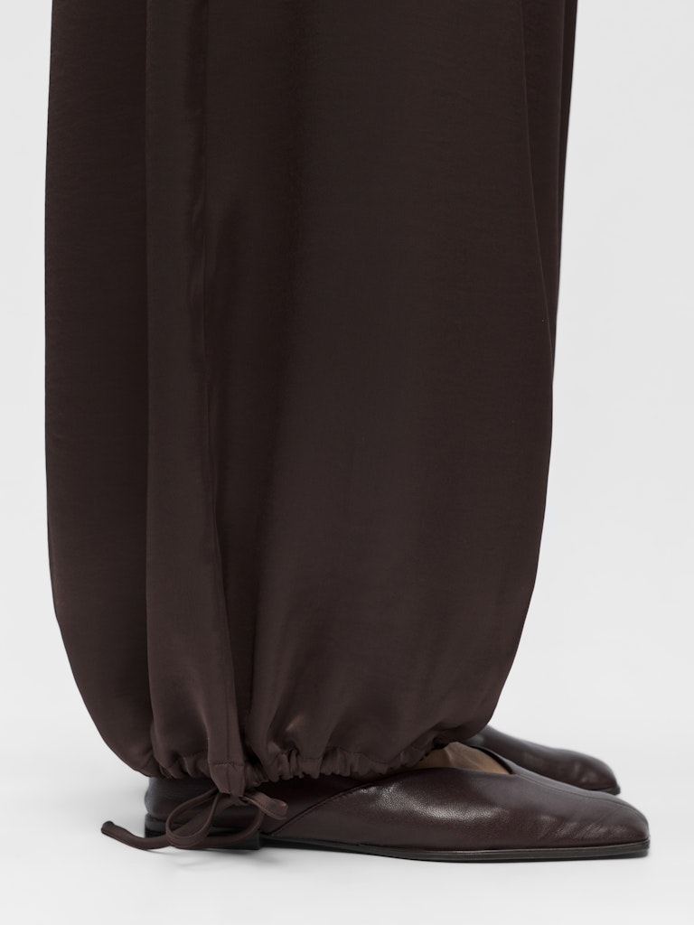 OBJCHILLI SUPER WIDE PANTS - Seal Brown