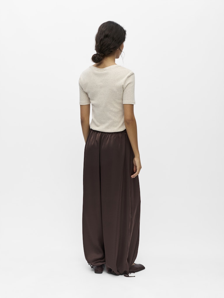 OBJCHILLI SUPER WIDE PANTS - Seal Brown