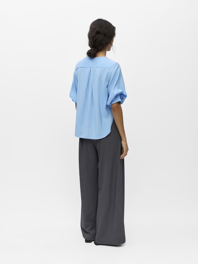 OBJANASTASIA 2/4 PLEAT SHIRT SS - Little Boy Blue