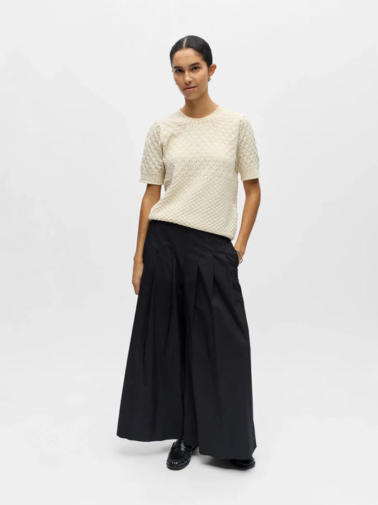 OBJNOA S/S RE KNIT PULLOVER - Birch