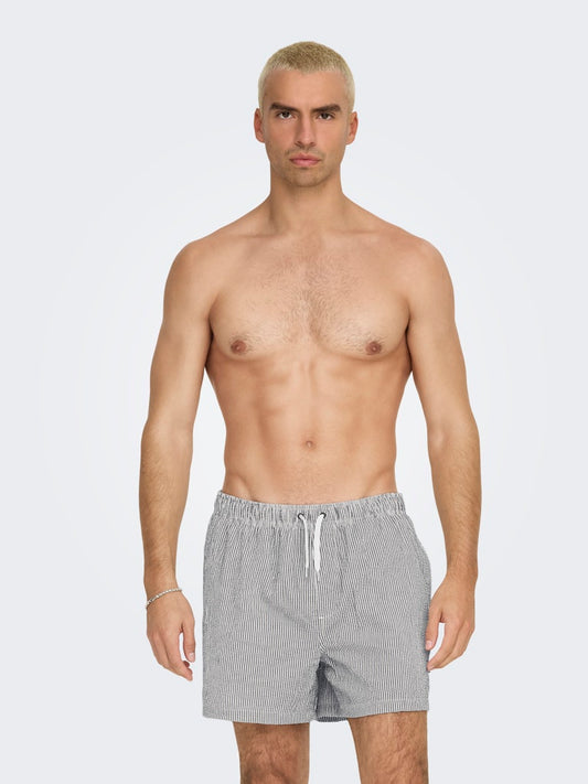 ONSTED STRIPE SEERSUCKER SWIM - Darkest Spruce