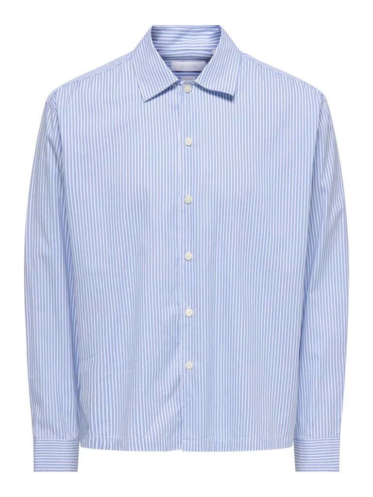 ONSOPALINE RELAX LS SHIRT - Bright White/Blue Stripes