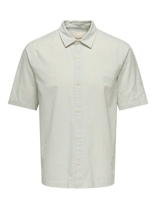 ONSROBINSON REG SS 032 SHIRT - Blue Fog/Egret Stripes