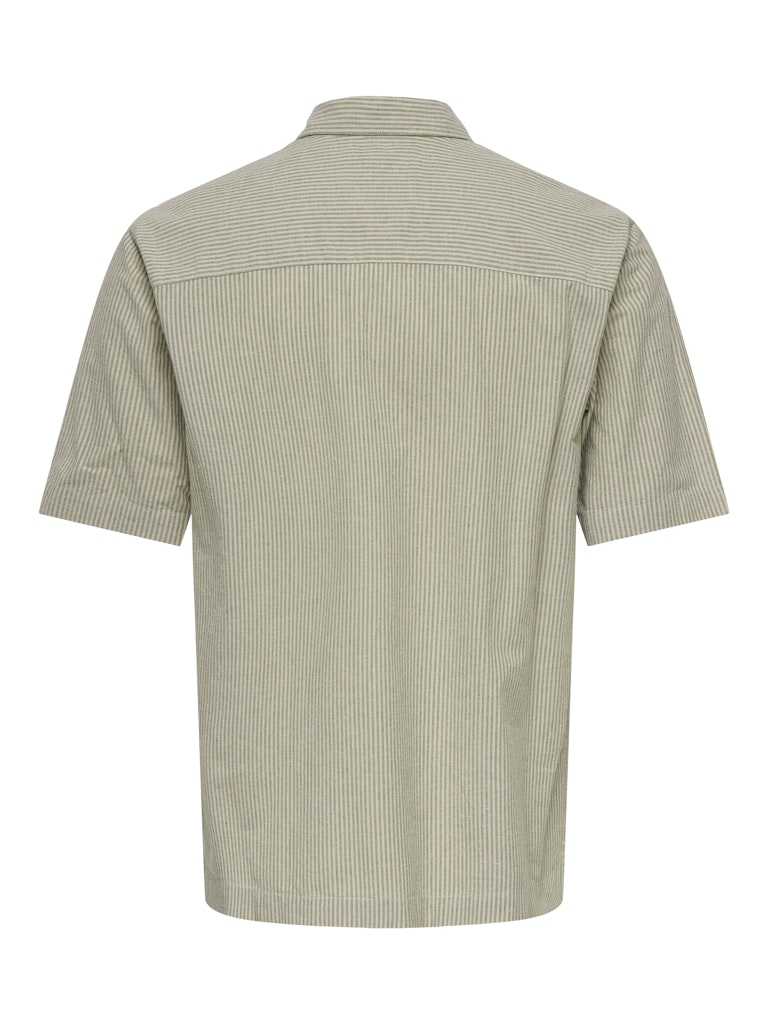 ONSROBINSON REG SS 032 SHIRT - Olive Night/Silver Lining Stripes