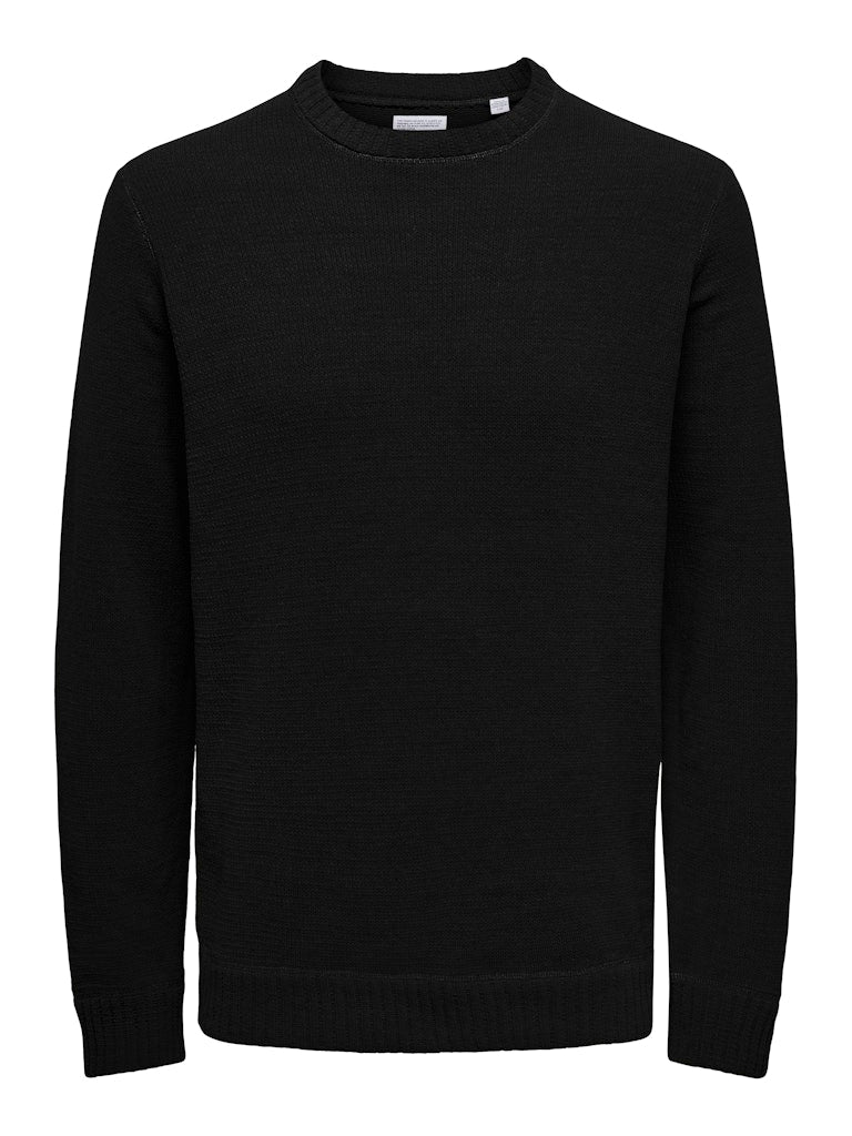 ONSETHAN REG 7 CREW KNIT - Black