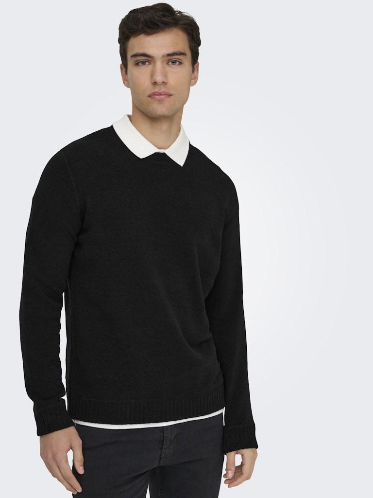 ONSETHAN REG 7 CREW KNIT - Black