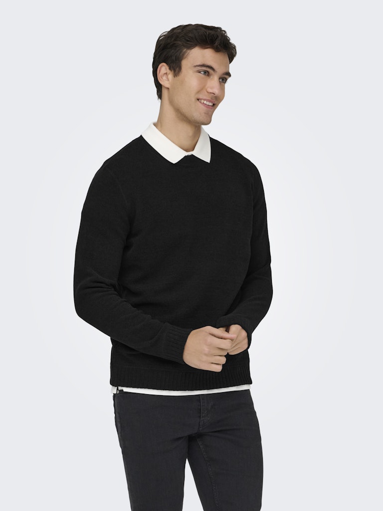 ONSETHAN REG 7 CREW KNIT - Black
