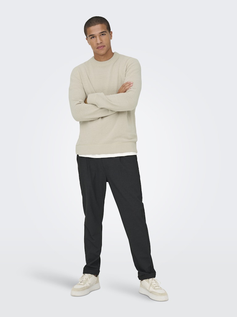 ONSETHAN REG 7 CREW KNIT - Silver Lining