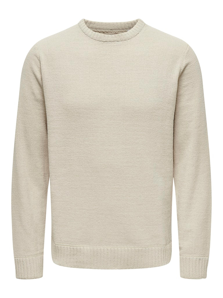 ONSETHAN REG 7 CREW KNIT - Silver Lining
