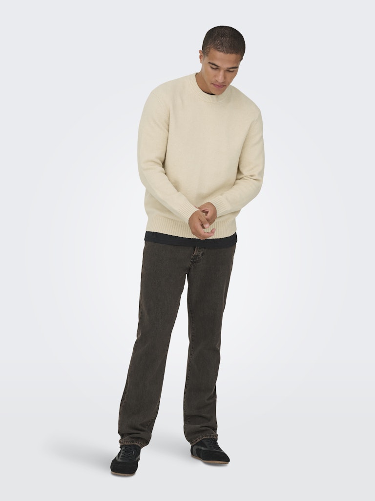 ONSJAMES RLX CREW KNIT - Oatmeal