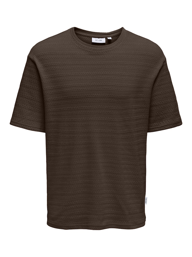 ONSGIVO REG 12 SS CREW KNIT - Demitasse